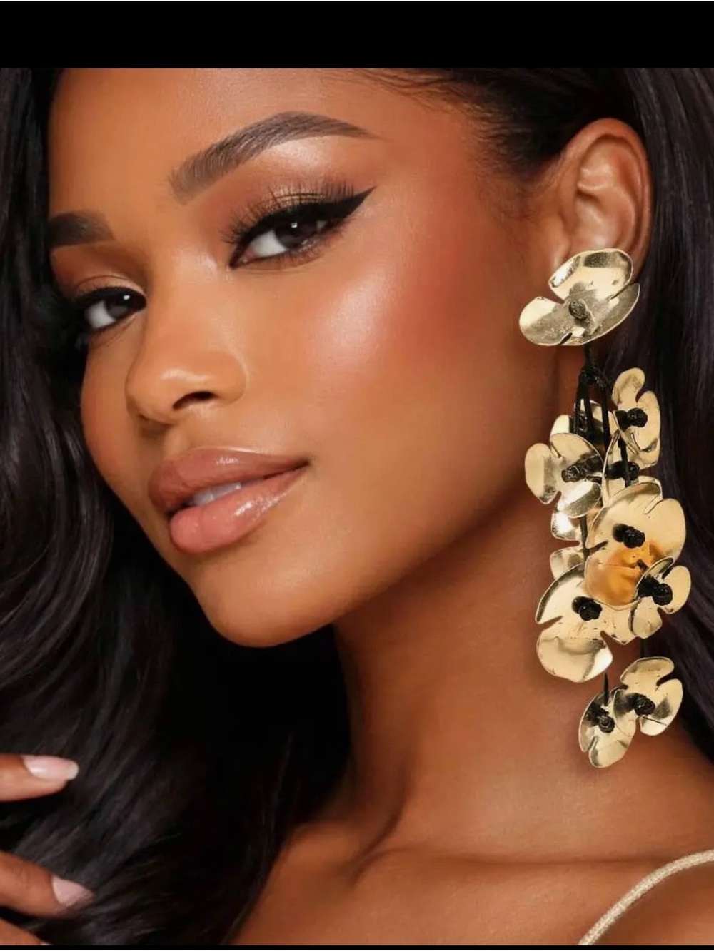 Metal Floral Statement Earrings - Elegant Women Jewelry